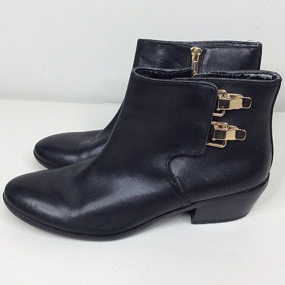 Sam Edelman Women's Peter Leather Ankle Bootie Boots Size 9 US 40 EU Black - Picture 1 of 12